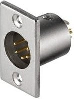 goobay Mikrofon-Einbaustecker XLR mit 5 Pin in Schwarz und Silber - Bild 1