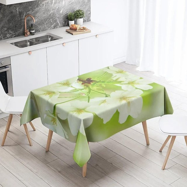 Wasserabweisende und fleckenabweisende Tischdecke mit buntem Blumenmuster von JINGYUE Pet, rechteckig, B/H: 100 x 145 cm - Bild 1