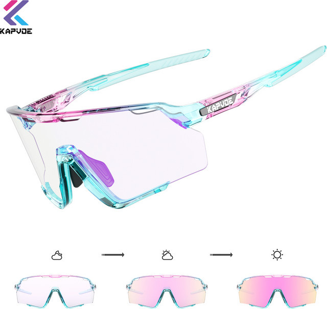 Kapvoe Photochrome Sportsonnenbrille, silber, mehrfarbig, Unisex, Kunststoff - Bild 1