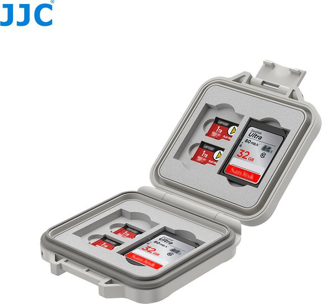JJC Ultradünnes Speicherkarten-Etui in Grau für 4 SD- und 8 Micro-SD-Karten - Bild 1