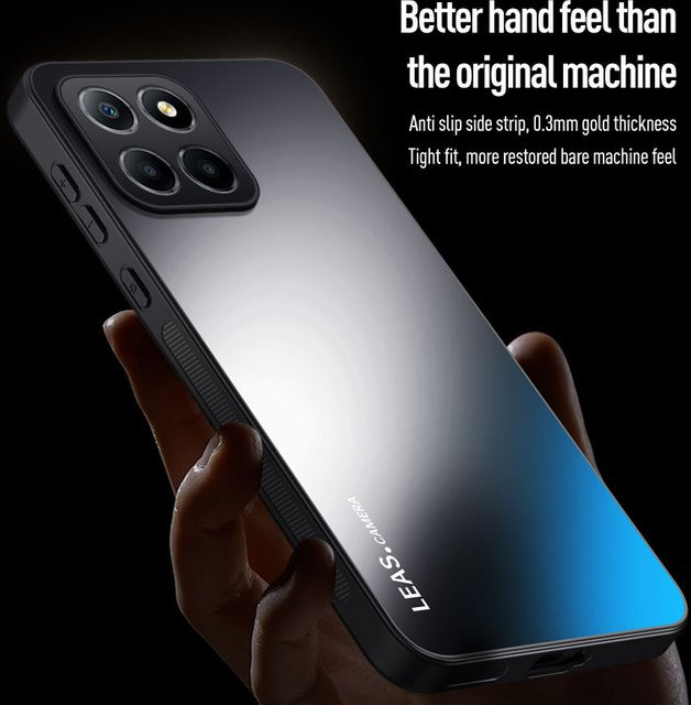 EUCAGR Stoßfeste Frosted Handyhülle aus TPU und PC für Honor X8B in Schwarz und Lila - Bild 1