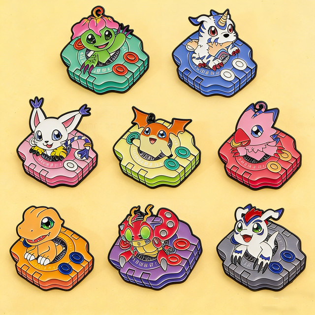 Bandai Digimon Adventure Elfen-Emaille-Pins, 8-teiliges Set, Bunt / Mehrfarbig - Bild 1