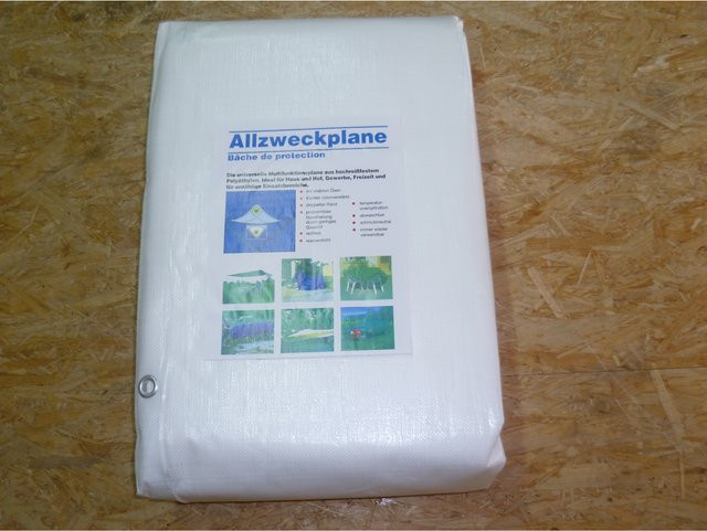 Aquagart Gewebeplane als Allzweckplane und Bootsplane in Weiß, B: 12 m, T: 8 m - Bild 1