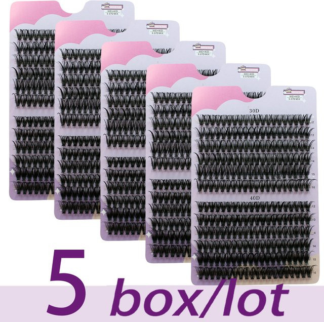 JIEFUXIN Wimpernverlängerung Cluster, 3er-Pack, Mix D Curl, 12–16 mm - Bild 1