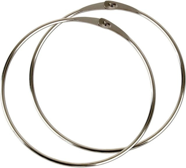 BigDean 2er Set Warenring Schlüsselring aus Edelstahl in Silber mit Schnellverschluss, Durchmesser: 150 mm - Bild 1
