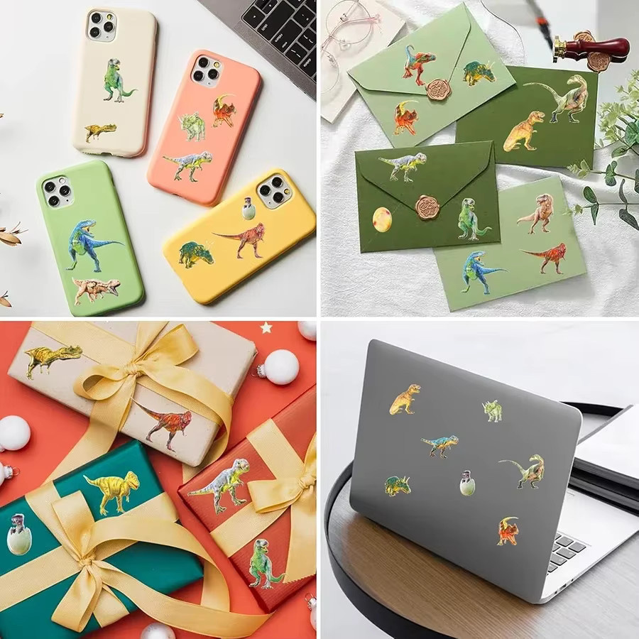JXB Dinosaurier Blase Aufkleber Set, wiederverwendbare Sammelalbum Aufkleber in Multicolor für Telefonhüllen, Planer und Scrapbooking - Bild 4