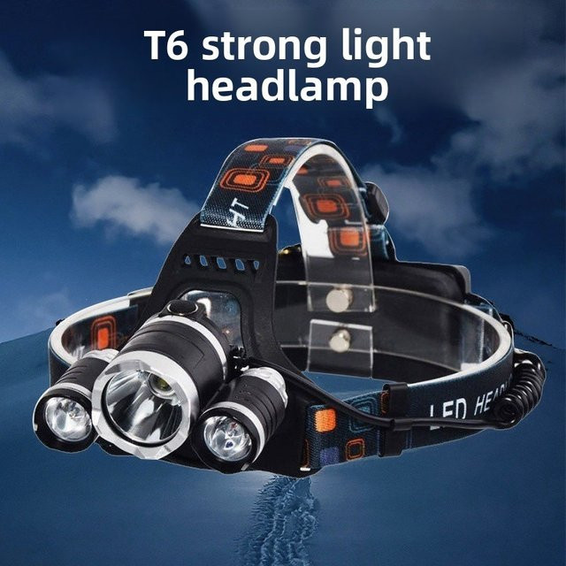 QHSPE Dreiköpfiger LED-Scheinwerfer in Schwarz mit hoher Reichweite und ultraheller Ausleuchtung für professionelle Wartung und Bergbau - Bild 1