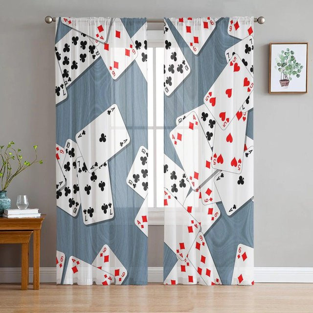A Family Of Home Textiles Tüll-Vorhang mit floralem Design in Schwarz und Multicolour, Breite: 135 cm, Höhe: 114 cm - Bild 1