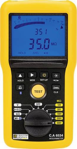 Chauvin Arnoux C.A 6534 Isolationsmessgerät in Gelb mit 10 V, 25 V, 100 V, 250 V, 500 V und 50 GΩ - Bild 1
