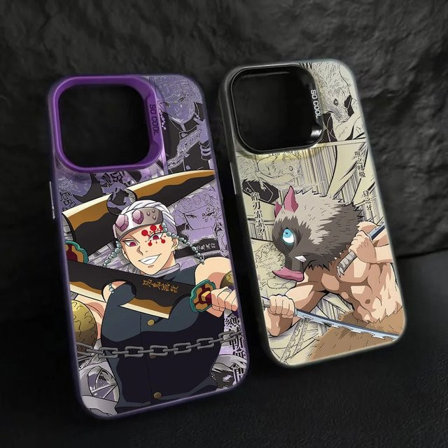 Anime Demons Slayer Handyhülle mit matter Rückseite für iPhone Modelle in Multicolour - Bild 1