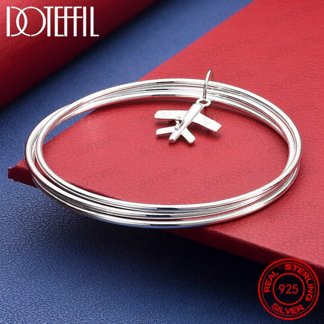 DOTEFFIL Armreif 925 Silber, Flugzeug-Design, Unisex - Bild 1