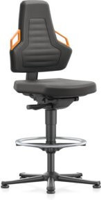 bimos Nexxit Drehstuhl mit Fußring und Supertec-Polster in Orange und Schwarz, Sitzhöhe: 57,0 - 82,0 cm - Bild 1