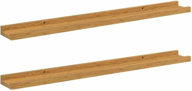vidaXL Wandregal Set aus Holzwerkstoff in Beige, 2 Stück, B: 80 cm, T: 9 cm, H: 3 cm - Bild 1