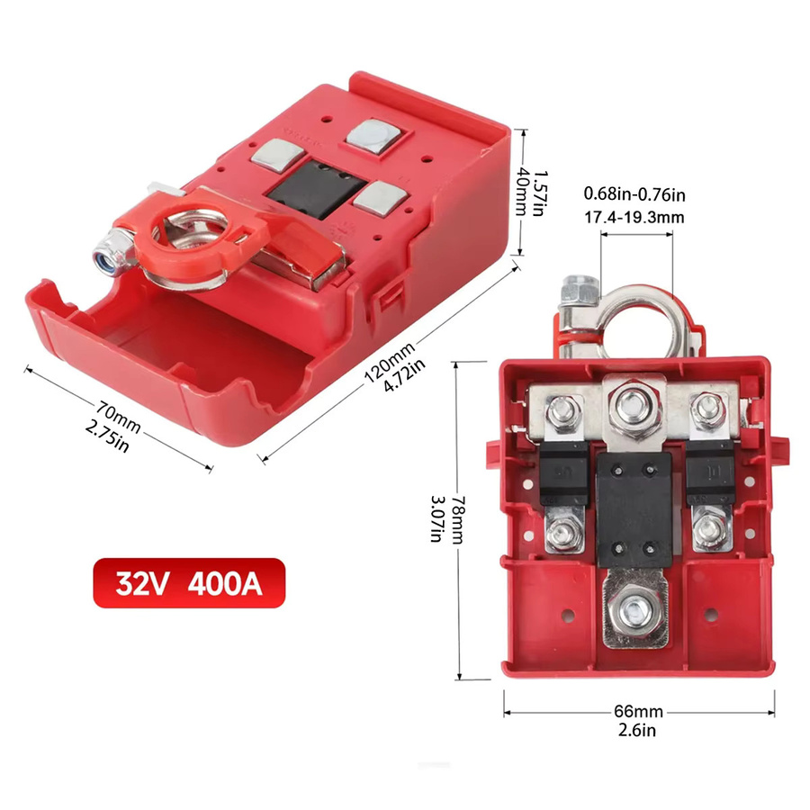 Auto Quick Release Batterie-Terminal-Anschluss 32V 400A in Rot für Wohnwagen, Camper, Boot und Lkw - Bild 2