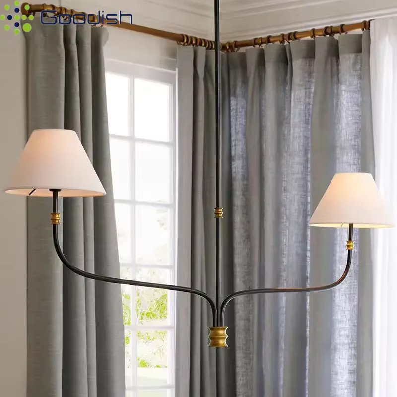 Moderne LED-Pendelleuchte mit Stoffbezug und Bemalung in Weiß oder Schwarz für dein Wohnzimmer - Bild 3