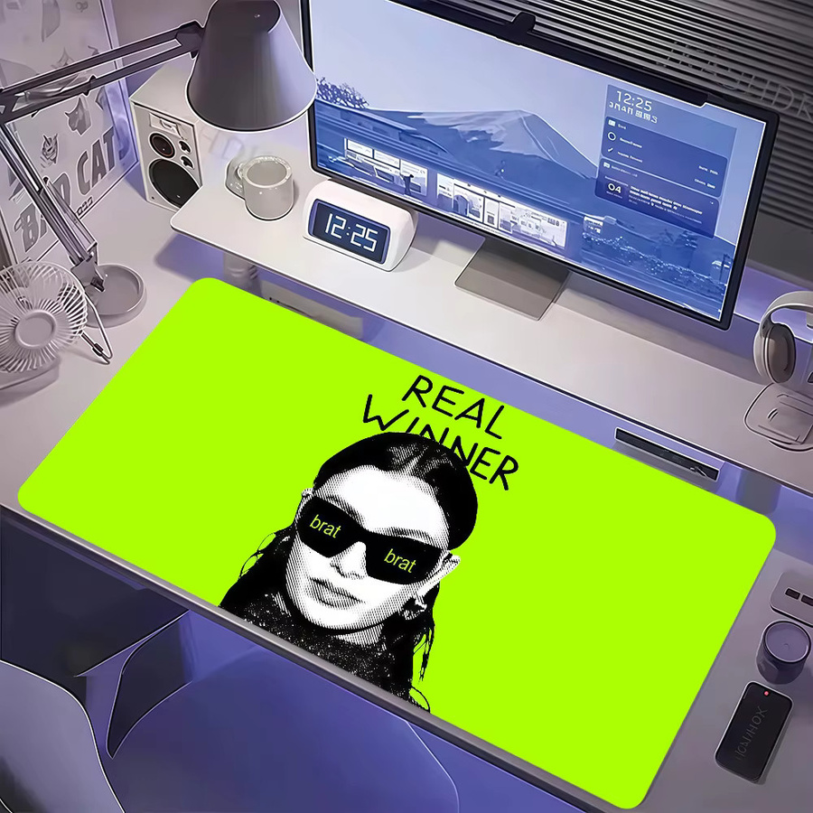 Singer Art Cool C-Charli XCX B-Brat Mauspad in Grün, rutschfestes und verdicktes Desktop-Mauspad mit Lockedge für Gaming und Büro - Bild 6