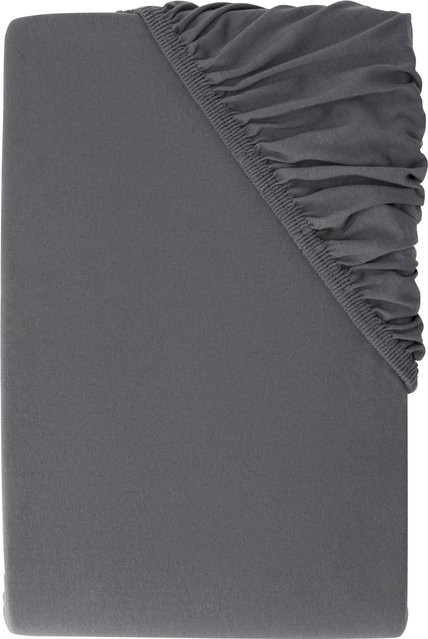 LIVARNO Spannbettlaken Jersey aus Baumwolle, Grau, B/T: 90-100 x 200 cm - Bild 1