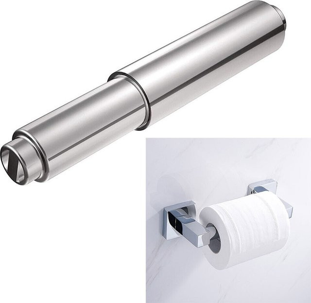 LEENKEA Toilettenpapierhalter aus Edelstahl in Silber, wandmontiert - Bild 1
