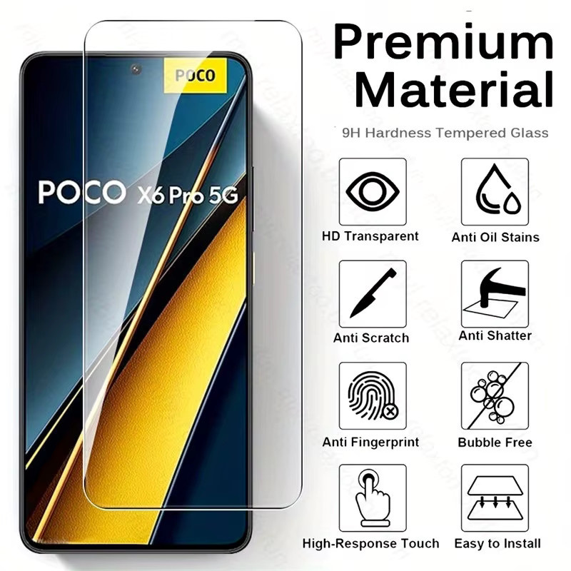 4 Stück Xiaomi Poco X6 Pro 5G Displayschutzfolie aus gehärtetem Glas, transparent - Bild 2