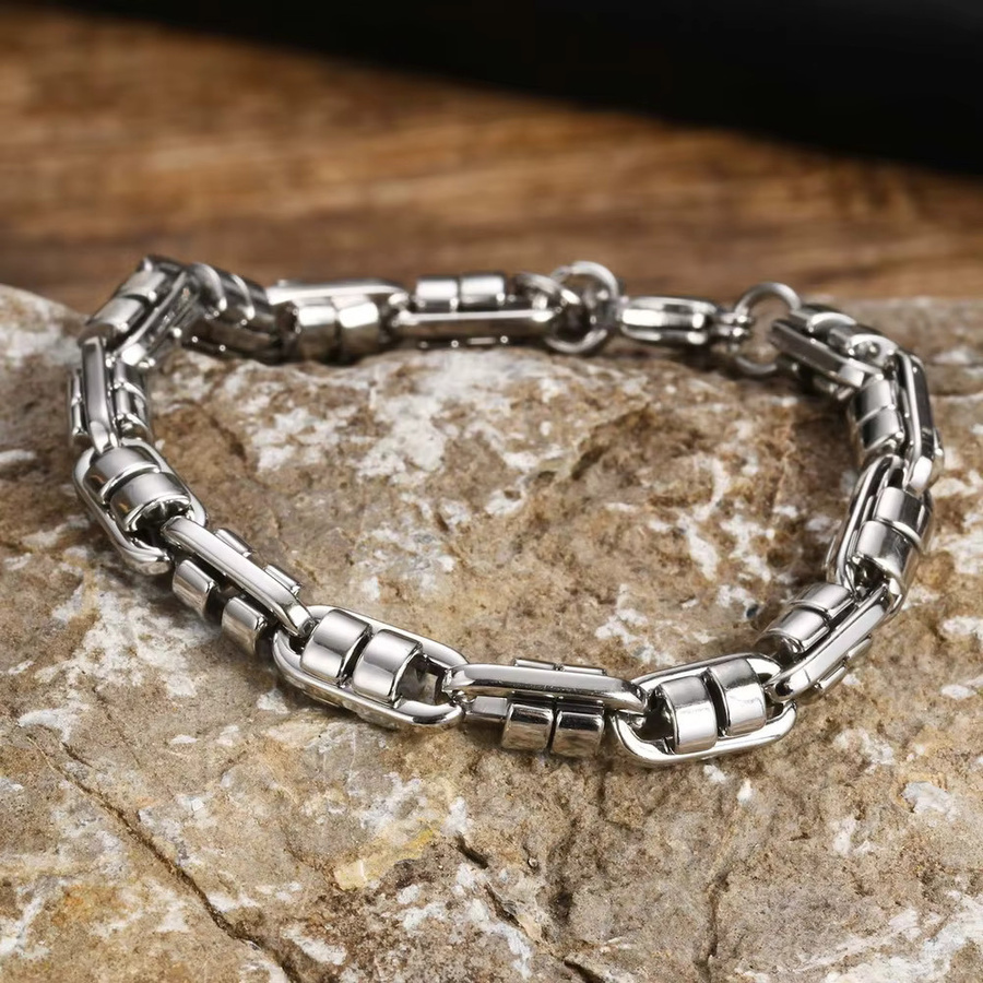 Vnox Gliederkettenarmband, Edelstahl, Silber, Unisex - Bild 4