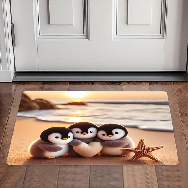 VIKAMA Niedliche Pinguin-Bodenmatte für Wohnzimmer und Yoga als Heimdekoration - Bild 1
