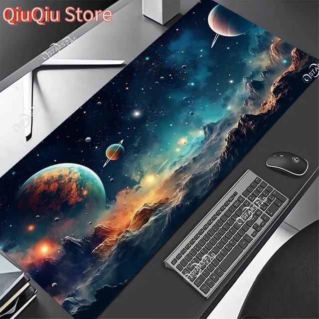 Universe Computer-Mauspad XL Sonnensystem Multicolour, XXL Schreibtischunterlage mit Weltraum-Design, B/T: 90 x 40 cm - Bild 1
