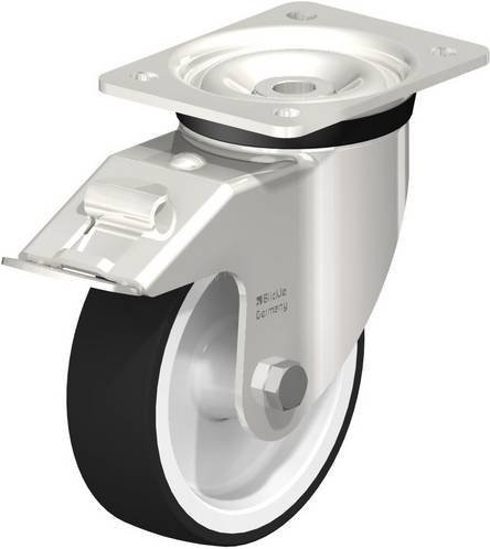 Blickle Lenkrolle LKX-POTH 150G-FI mit Feststeller aus Edelstahl in Silber, Rad-Durchmesser: 150 mm, Tragfähigkeit: 500 kg - Bild 1