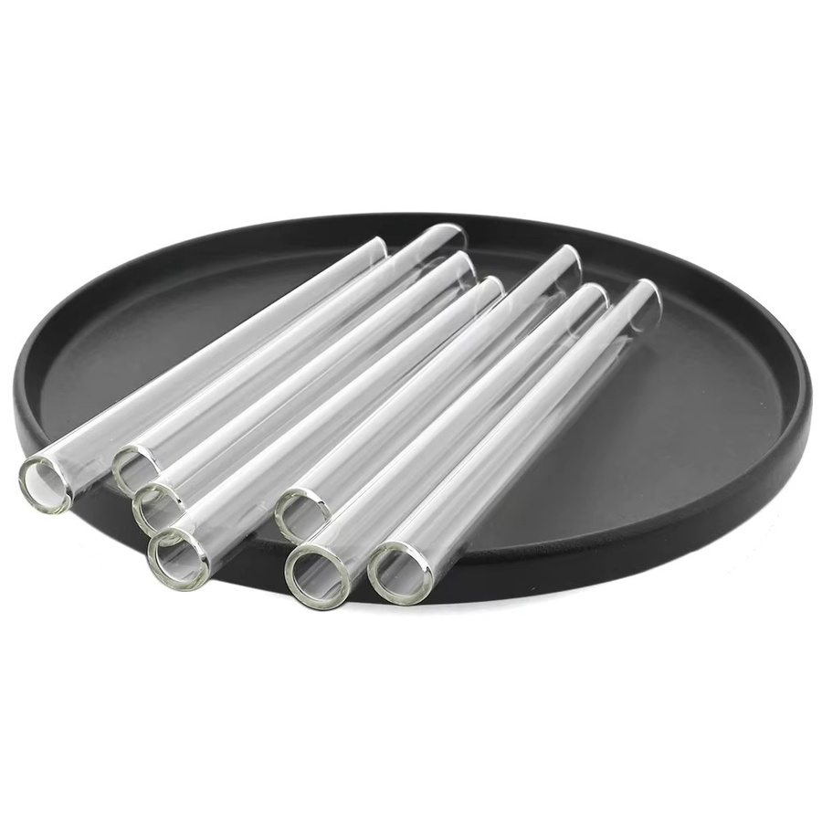 Zoseil Set mit 3 wiederverwendbaren Trinkhalmen aus Borosilikatglas in Transparent, Durchmesser: 14 mm, Länge: 200 mm, inklusive Reinigungsbürste für Smoothies und Bubble Tea - Bild 2