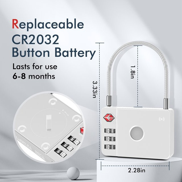 MilLi Air Tracker TSA-zertifiziertes Gepäckschloss mit Bluetooth und Apple Find My Kompatibilität in Schwarz - Bild 1
