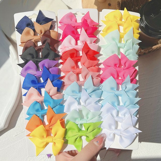 Kids Bows Bunte Ripsband Haar Clips, 10er Set, Kinder - Bild 1
