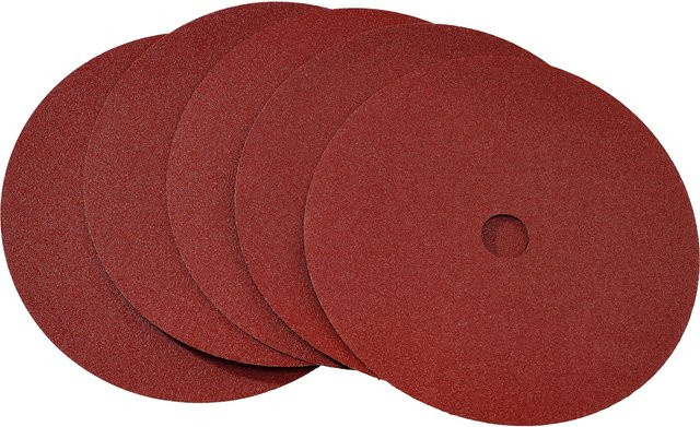 LUX-TOOLS Fiberscheibe Classic Rot Ø 180 mm Körnung 100 für Metall 5 Stück - Bild 1