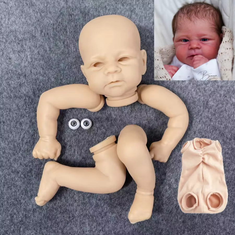 MRB Elijah Reborn-Puppenbausatz, unlackiert, 17 Zoll, mit Stoffkörperteilen - Bild 1