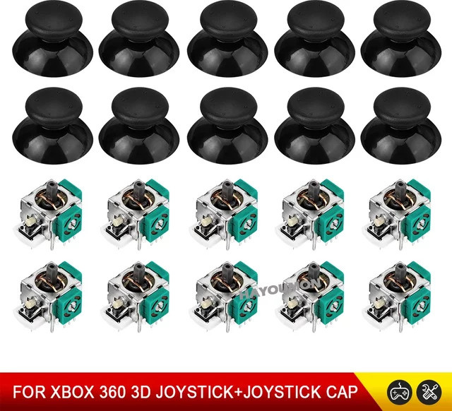 Royaldraid Ersatz 3D-Joystick für Xbox 360 Controller inklusive Joystick-Kappen in Schwarz - Bild 1