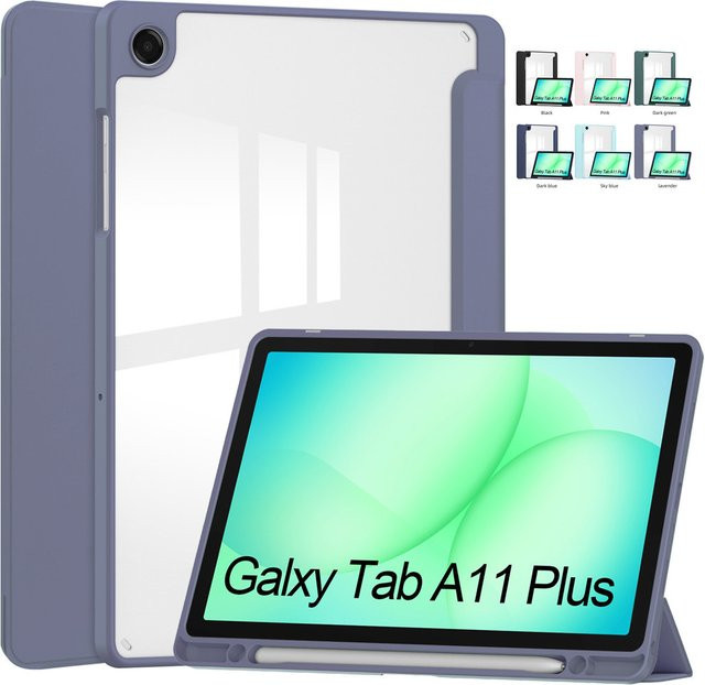 Smart Stand Acryl Schutzhülle für Samsung Galaxy Tab A11 Plus 11 Zoll 2025 mit Stifthalter in Lavender - Bild 1