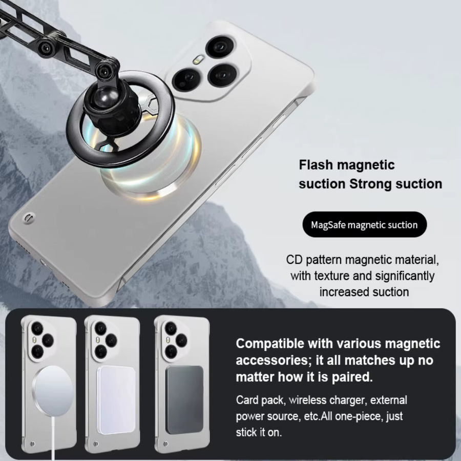 MagSafe Handyhülle für Honor in Grau mit matter Metallic-Lackierung und randlosem Design - Bild 4
