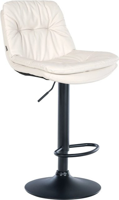 DELUKE Barhocker MITUN Barstuhl aus Kunstleder in Weiß und Schwarz, höhenverstellbar, drehbar mit Lehne, B/T/H: 46 x 54 x 92 cm - Bild 1