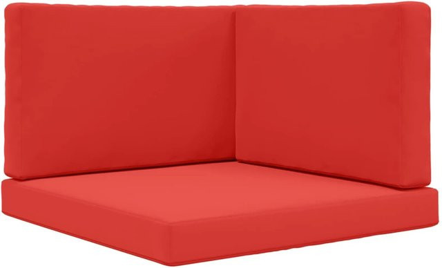 vidaXL Sofakissen für Draußen 3-teiliges Set, Rot, Polyester, B/H: 80 x 80 cm - Bild 1