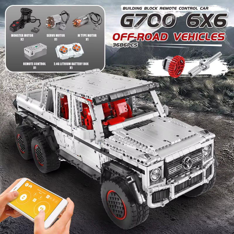 Mould King G63 6X6 Offroad-SUV, Bausatz, APP- und RC-gesteuert - Bild 2