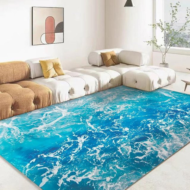 Karpetti 3D Ozean Meerwasser Teppich in Blau, B/B: 120 x 80 cm - Bild 1