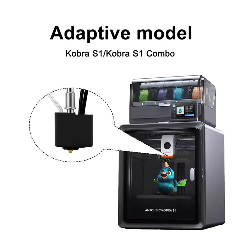 Anycubic Hotend-Kit für Kobra S1 und S1C mit Messing-Heizblock und gehärteter Stahldüse für FDM 3D-Drucker, erhältlich in 0,2mm, 0,4mm, 0,6mm und 0,8mm - Bild 3