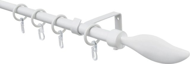 Gardinia Gardinenstangen Komplett-Set Flame ausziehbar Ø 16 mm Weiß - Bild 1