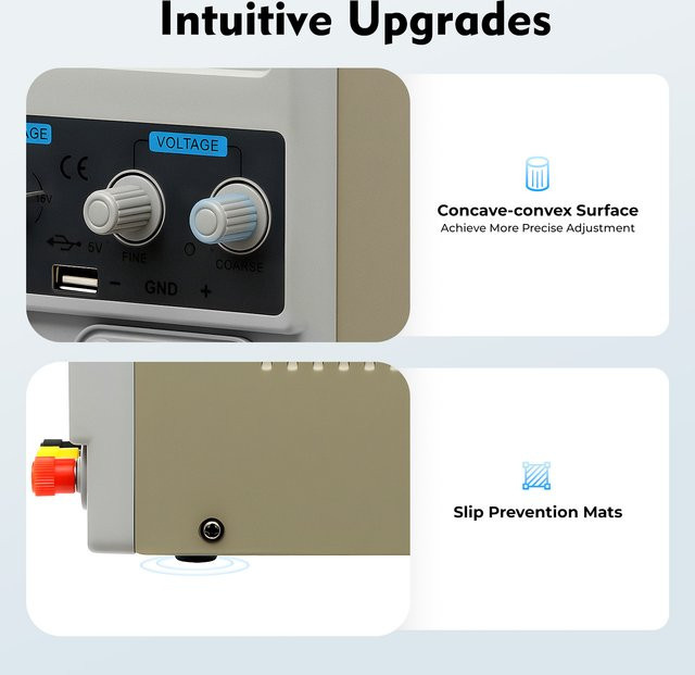 Bymaocar Spannungsstabilisator-Netzteil 50W 220V-240V in Grau mit LED-Anzeige und einstellbarer Spannung für Labor, Schule und Produktion - Bild 1