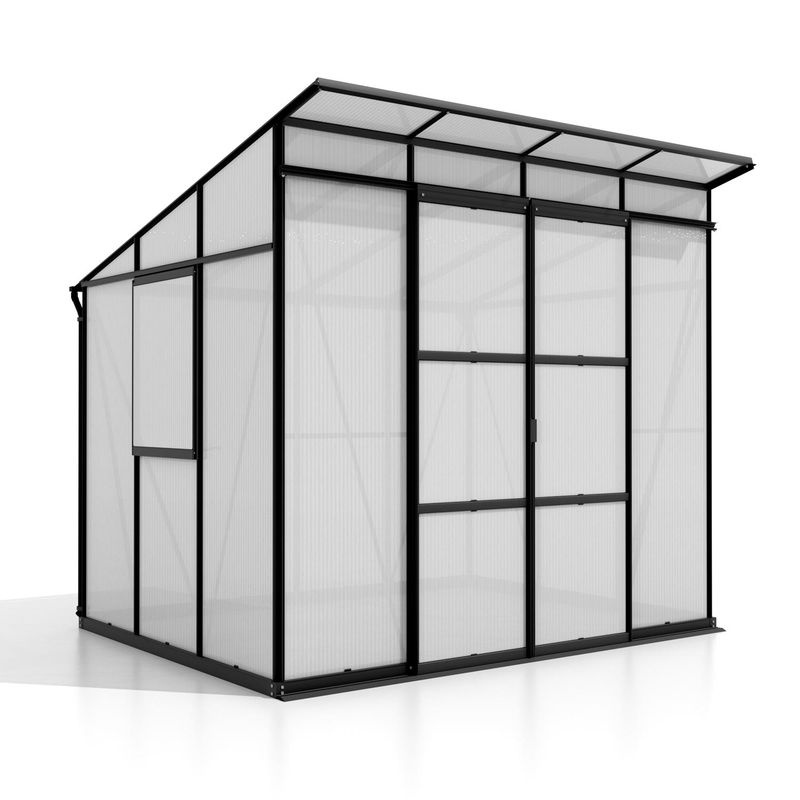 Vitavia Gewächshaus Playa 7600 Schwarz mit Fundament und Polycarbonat-Verglasung für die Pflanzenzucht im Garten - Bild 2