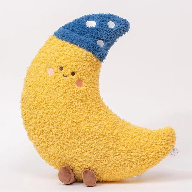 Yiran toy Plüschkissen mit Sternenhimmel-Motiv in Gelb, superweiches Kuschelkissen aus Polyester für deine Heimdeko - Bild 1