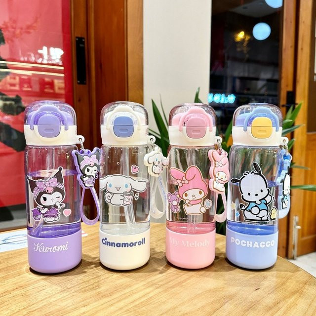 Sanrio Trinkbecher aus Tritan mit Kuromi Cinnamoroll und Melody in Transparent, 420 ml - Bild 1