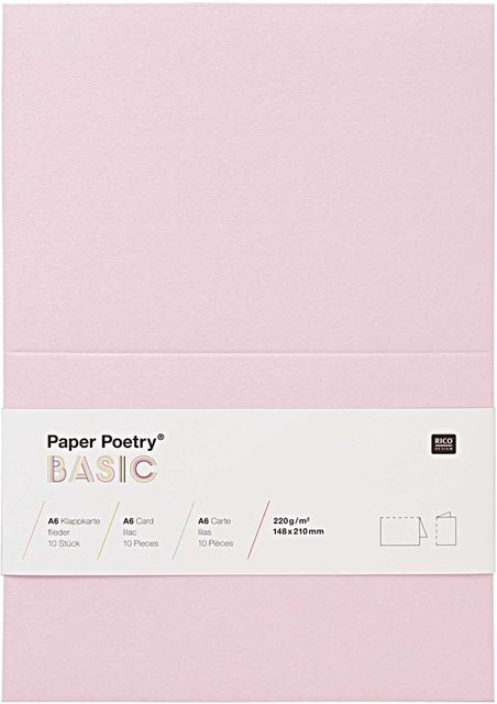 Rico Design Paper Poetry Klappkarten Basic A6 in Flieder, 10 Stück - Bild 1