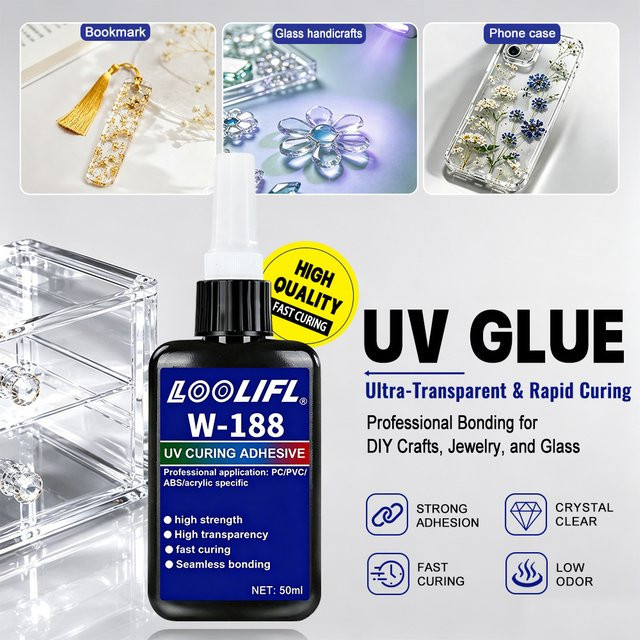 Schnell härtender UV-Kleber in Transparent für PC, PVC, ABS, Acryl und Kunststoff, 50 ml - Bild 1