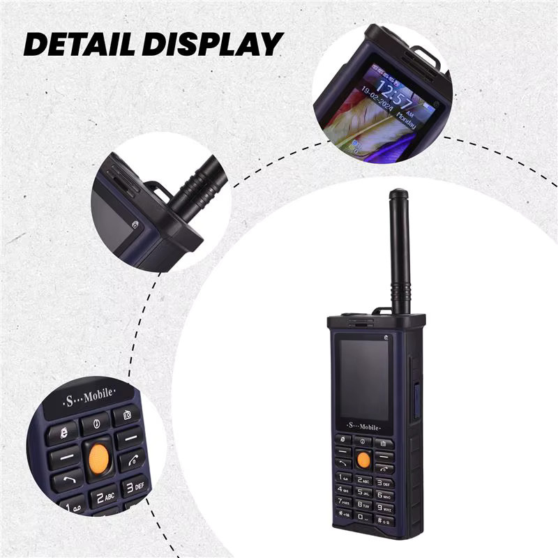 Robustes Outdoor-Mobiltelefon in Schwarz mit großer Akkulaufzeit, langer Standby-Zeit, Antenne für gutes Signal, Unterstützung für vier SIM-Karten, 3D-Box-Lautsprecher und E-Book-Funktion - Bild 5