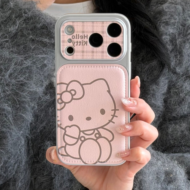 Sanrio Handyhülle mit Herz-Design in Rosa für iPhone 14 Pro Max, 15 Pro Max und 16 Pro Max, stoßfeste Hartschale - Bild 1