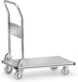 Fetra Alu-Plattformwagen 3120 in Silber mit Vollgummi-Reifen und 150kg Tragkraft - Bild 1